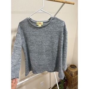 Wishful Park Women's Small Gray Soft Knit Pullover Sweater Long Sleeve Cozy Basi